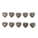 Maxbell 50pcs Antique Silver Heart Jewelry Charms Pendant Carfts DIY Finding tibetan Style 1