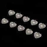 Maxbell 50pcs Antique Silver Heart Jewelry Charms Pendant Carfts DIY Finding tibetan Style 1