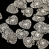 Maxbell 50pcs Antique Silver Heart Jewelry Charms Pendant Carfts DIY Finding tibetan Style 1