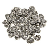 Maxbell 50pcs Antique Silver Heart Jewelry Charms Pendant Carfts DIY Finding tibetan Style 1