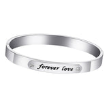 Maxbell Fashion Titanium Steel Bracelet Simple Letter Stainless Steel Bracelet  8mm