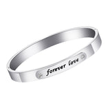 Maxbell Fashion Titanium Steel Bracelet Simple Letter Stainless Steel Bracelet  8mm