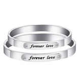 Maxbell Fashion Titanium Steel Bracelet Simple Letter Stainless Steel Bracelet  8mm