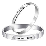 Maxbell Fashion Titanium Steel Bracelet Simple Letter Stainless Steel Bracelet  8mm