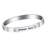 Maxbell Fashion Titanium Steel Bracelet Simple Letter Stainless Steel Bracelet  8mm