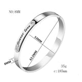 Maxbell Fashion Titanium Steel Bracelet Simple Letter Stainless Steel Bracelet  8mm