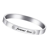 Maxbell Fashion Titanium Steel Bracelet Simple Letter Stainless Steel Bracelet  8mm