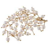 Maxbell Trendy Women Pearls Choker Clavicle Chain Short Necklace with Pendant Golden