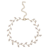 Maxbell Trendy Women Pearls Choker Clavicle Chain Short Necklace with Pendant Golden