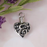 Maxbell Stainless Steel Cremation Pendants for Ashes Pet Urn Hollow Hear Silver Tone