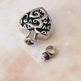 Maxbell Stainless Steel Cremation Pendants for Ashes Pet Urn Hollow Hear Silver Tone