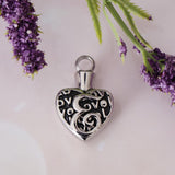 Maxbell Stainless Steel Cremation Pendants for Ashes Pet Urn Hollow Hear Silver Tone