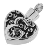 Maxbell Stainless Steel Cremation Pendants for Ashes Pet Urn Hollow Hear Silver Tone