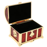 Maxbell Rectangle Vintage Soft Enamel Treasure Chest Trinket Jewelry Box Case Red