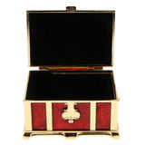 Maxbell Rectangle Vintage Soft Enamel Treasure Chest Trinket Jewelry Box Case Red