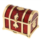 Maxbell Rectangle Vintage Soft Enamel Treasure Chest Trinket Jewelry Box Case Red