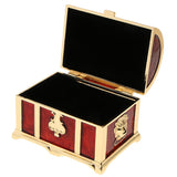 Maxbell Rectangle Vintage Soft Enamel Treasure Chest Trinket Jewelry Box Case Red