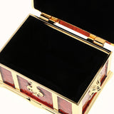 Maxbell Rectangle Vintage Soft Enamel Treasure Chest Trinket Jewelry Box Case Red