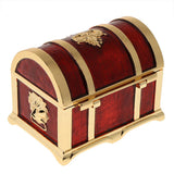 Maxbell Rectangle Vintage Soft Enamel Treasure Chest Trinket Jewelry Box Case Red