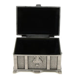 Maxbell Rectangle Vintage Metal Treasure Chest Trinket Jewellery Box Antique Silver