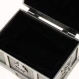 Maxbell Rectangle Vintage Metal Treasure Chest Trinket Jewellery Box Antique Silver
