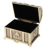 Maxbell Rectangle Vintage Metal Treasure Chest Trinket Jewellery Box Antique Brass