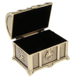 Maxbell Rectangle Vintage Metal Treasure Chest Trinket Jewellery Box Antique Brass