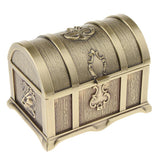 Maxbell Rectangle Vintage Metal Treasure Chest Trinket Jewellery Box Antique Brass