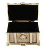 Maxbell Rectangle Vintage Metal Treasure Chest Trinket Jewellery Box Antique Brass