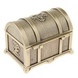 Maxbell Rectangle Vintage Metal Treasure Chest Trinket Jewellery Box Antique Brass