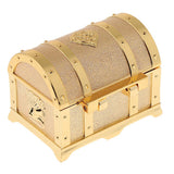 Maxbell Vintage Metal Treasure Chest Trinket Jewelry Box for Women Golden