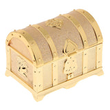 Maxbell Vintage Metal Treasure Chest Trinket Jewelry Box for Women Golden