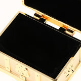 Maxbell Vintage Metal Treasure Chest Trinket Jewelry Box for Women Golden