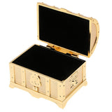 Maxbell Vintage Metal Treasure Chest Trinket Jewelry Box for Women Golden