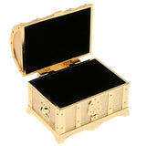 Maxbell Vintage Metal Treasure Chest Trinket Jewelry Box for Women Golden