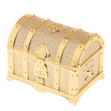 Maxbell Vintage Metal Treasure Chest Trinket Jewelry Box for Women Golden