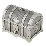 Maxbell Vintage Metal Treasure Chest Trinket Jewelry Box for Women Antique pewter