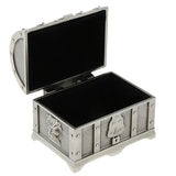 Maxbell Vintage Metal Treasure Chest Trinket Jewelry Box for Women Antique pewter