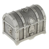 Maxbell Vintage Metal Treasure Chest Trinket Jewelry Box for Women Antique pewter
