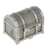 Maxbell Vintage Metal Treasure Chest Trinket Jewelry Box for Women Antique pewter