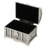 Maxbell Vintage Metal Treasure Chest Trinket Jewelry Box for Women Antique pewter