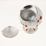 Maxbell Metal Jewelry Box with Lid Windproof Ashtray Home Decor Silver Rose