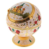 Maxbell Metal Jewelry Box with Lid Windproof Ashtray Home Decor Golden Castle