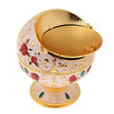 Maxbell Metal Jewelry Box with Lid Windproof Ashtray Home Decor Golden Castle