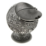 Maxbell Creative Windproof Ashtray Jewelry Box Embossed Flower Decor Tin