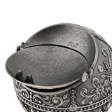 Maxbell Creative Windproof Ashtray Jewelry Box Embossed Flower Decor Tin