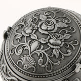 Maxbell Creative Windproof Ashtray Jewelry Box Embossed Flower Decor Tin