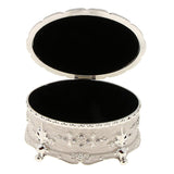 Maxbell Retro Enamel  European Style Oval Trinket Chest Jewelry Box Organizer White