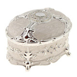 Maxbell Retro Enamel  European Style Oval Trinket Chest Jewelry Box Organizer White