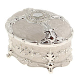 Maxbell Retro Enamel  European Style Oval Trinket Chest Jewelry Box Organizer White